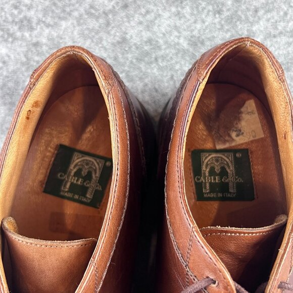 Cable & Co. Mens Size 9.5 Brown Leather Lace-Up Ankle Boots Made in Italy - Picture 10 of 12
